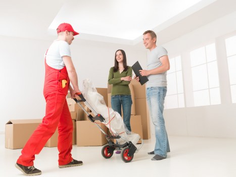 Packed boxes and furniture prepared for student storage in Footscray